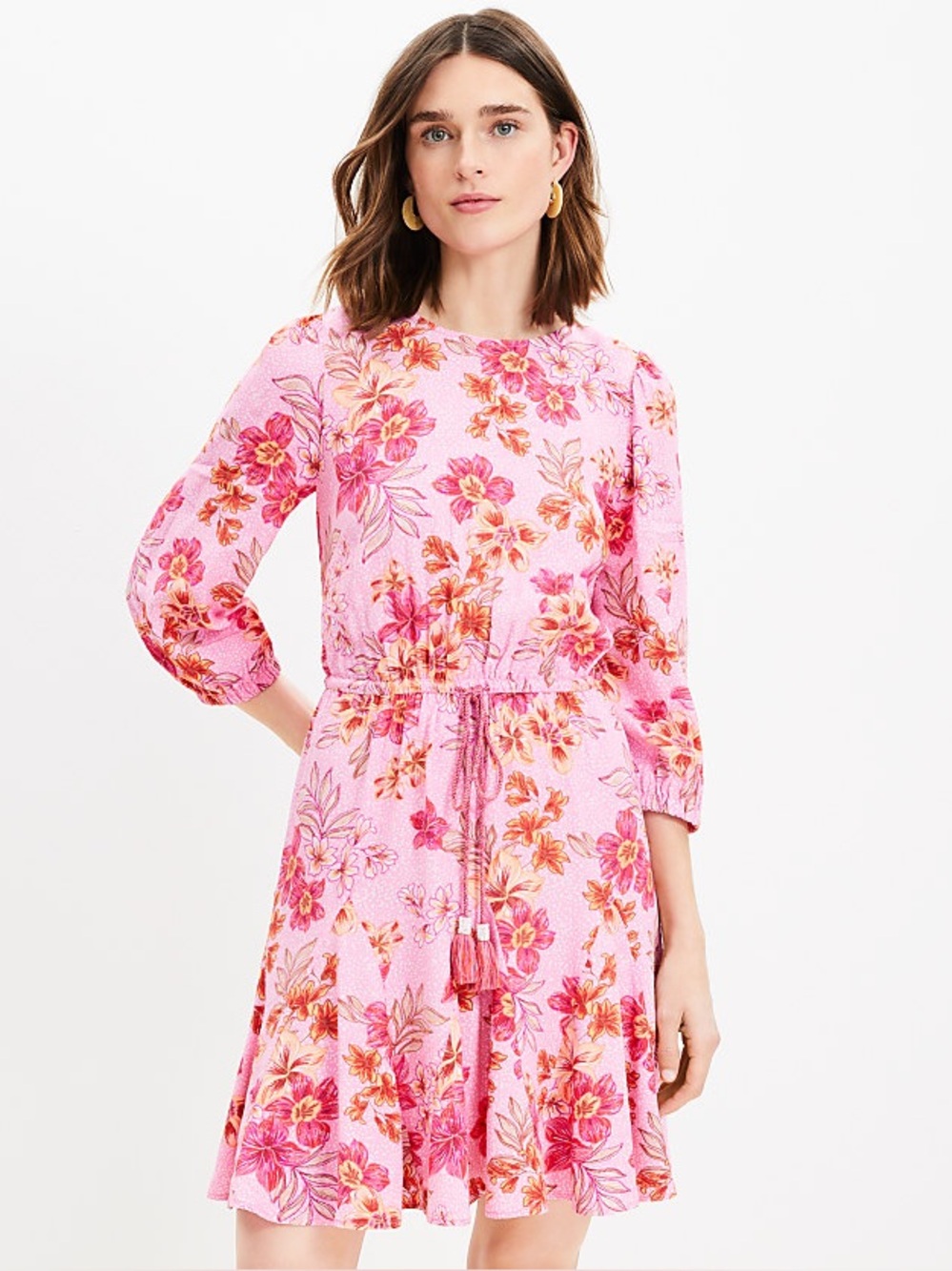 LOFT Pink Floral Tie-Waist Swim Coverup Dress size small P - Picture 2 of 8